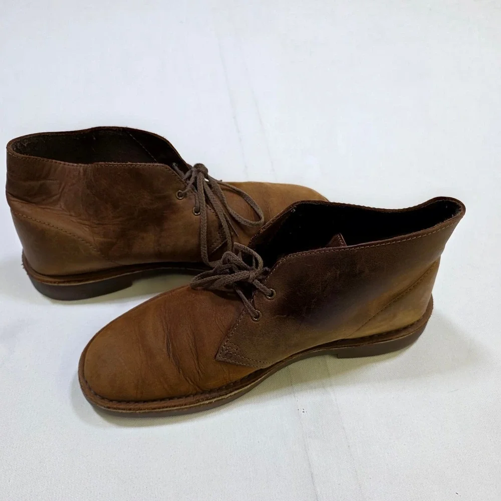 Clarks Desert Boot Mens 9 Brown Leather Chukka Beeswax 26082286 Lace Up
